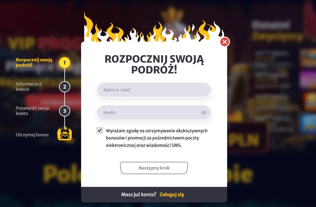 Rejestracja w Hellspin Casino